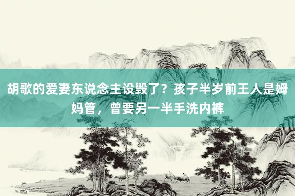 胡歌的爱妻东说念主设毁了？孩子半岁前王人是姆妈管，曾要另一半手洗内裤