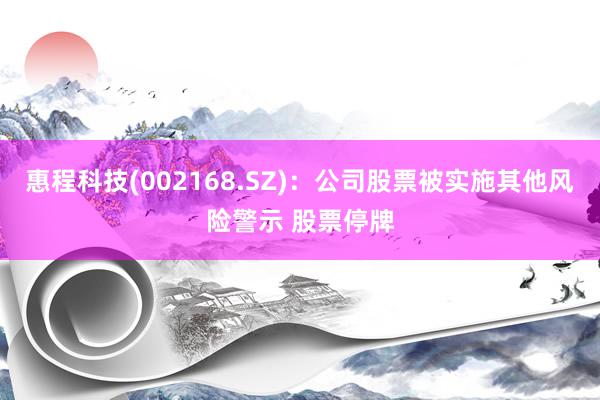 惠程科技(002168.SZ)：公司股票被实施其他风险警示 股票停牌